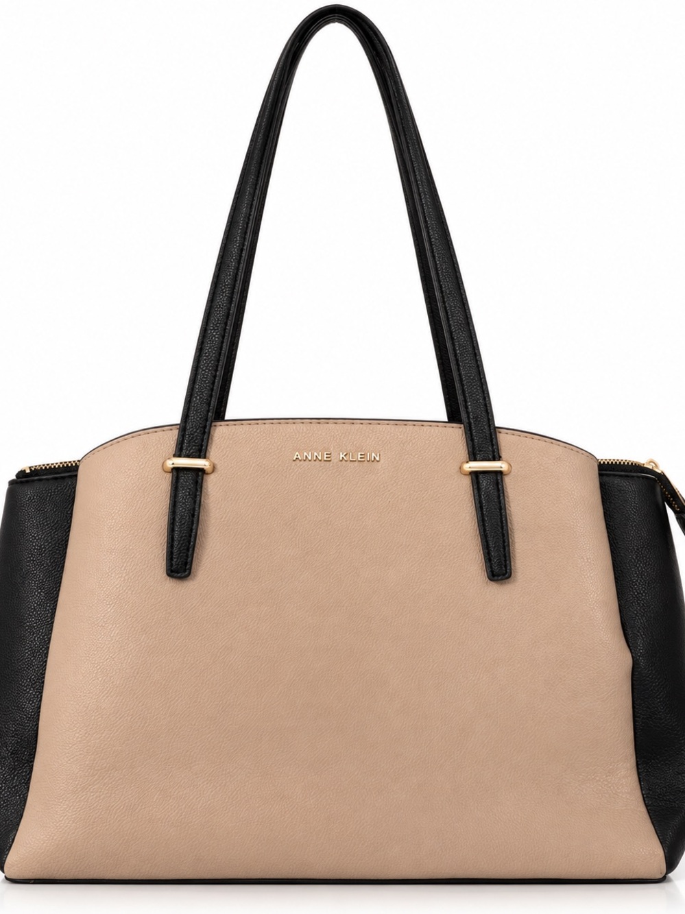 Anne Klein Black and Taupe Two-Tone Tote